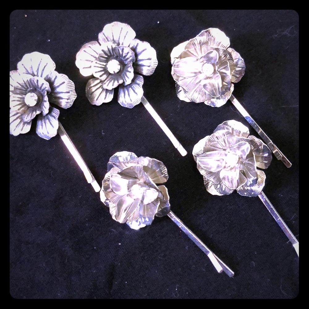 Unique Metal Flower Hair Pins